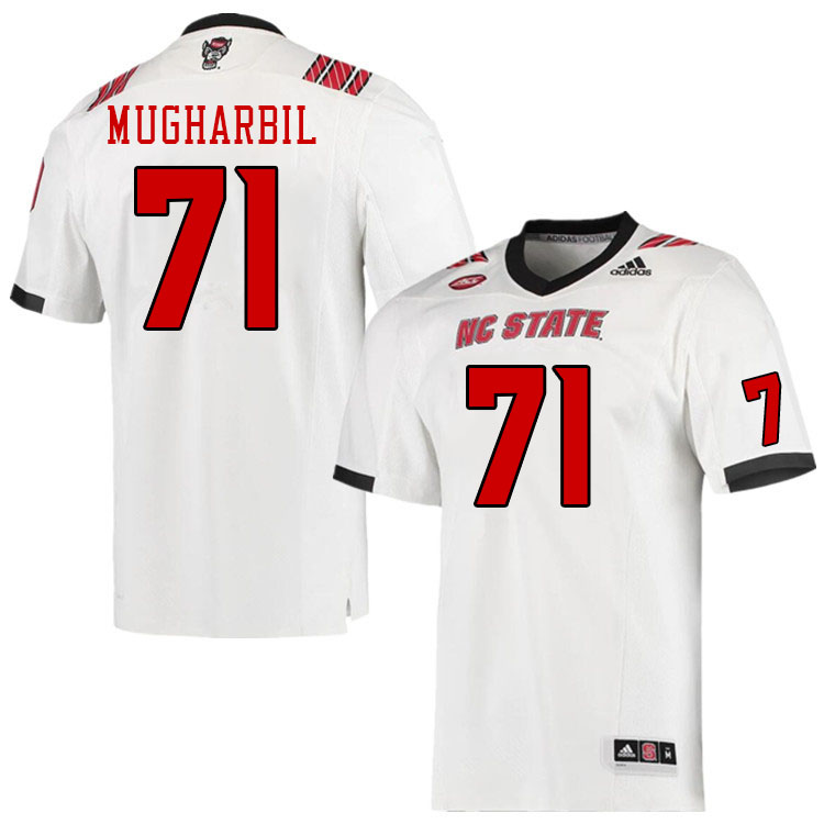 Men #71 Yousef Mugharbil NC State Wolfpack College Football Jerseys Stitched Sale-White - Click Image to Close